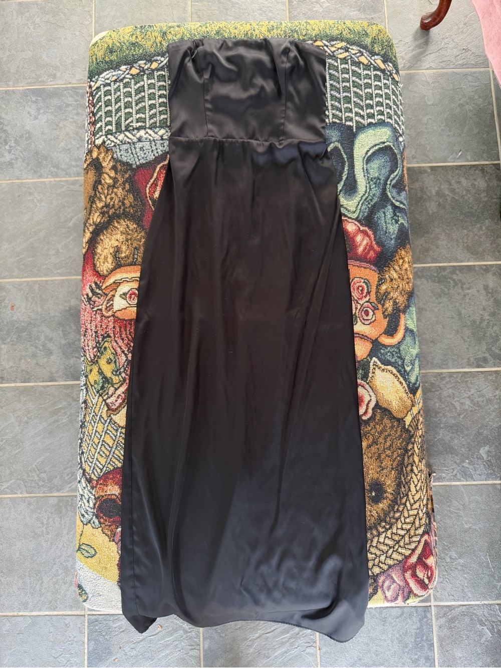Black Strapless Satin Maxi Dress - Elegant Evening Dress